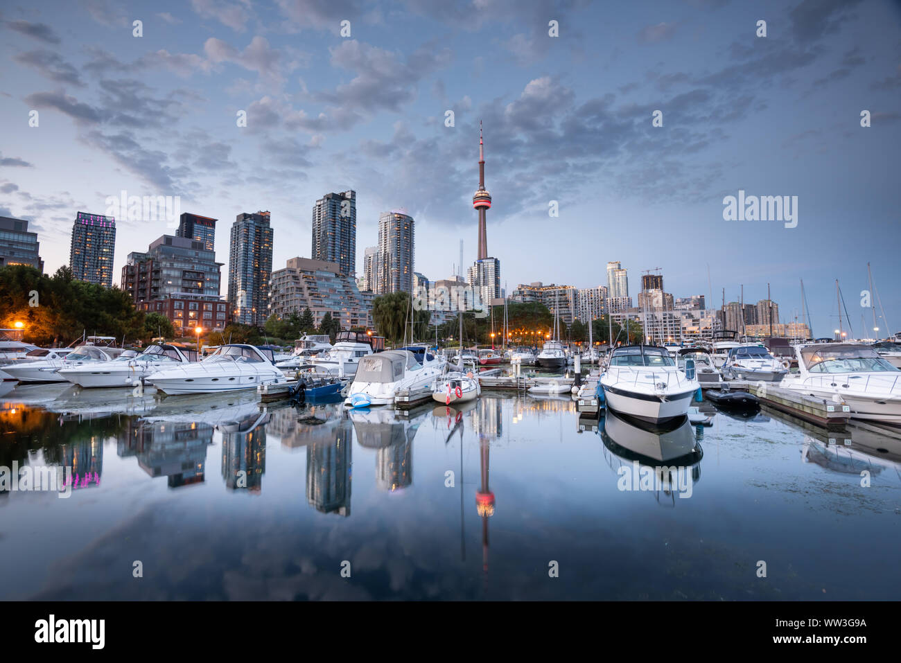 Toronto skyline della città e il lungomare, Ontario, Canada Foto Stock