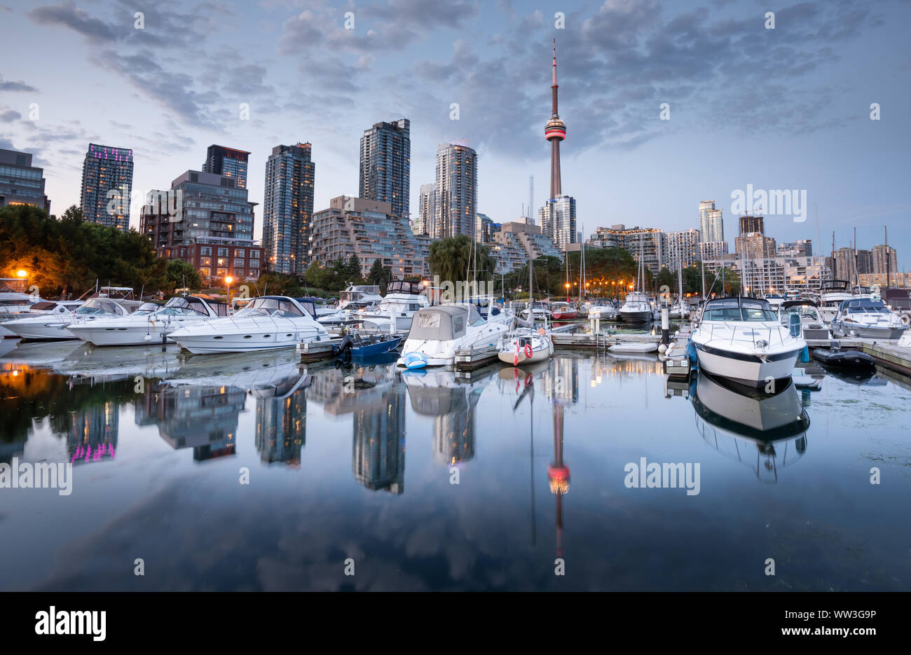 Toronto skyline della città e il lungomare, Ontario, Canada Foto Stock