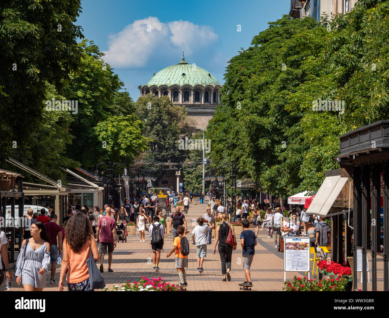 Boulevard Vitosha, Sofia, Bulgaria Foto Stock