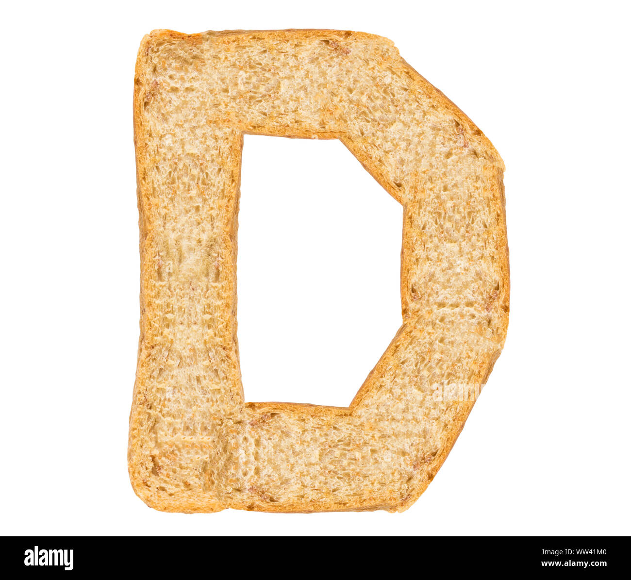 Isolare il pane lettera alfabeto, su sfondo bianco Foto Stock