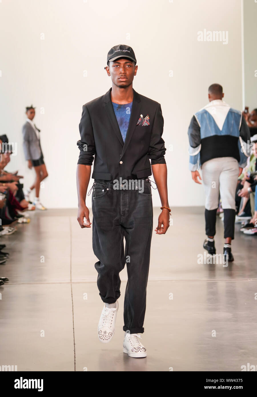 Romeo Hunte SS20 Pista mostrano come parte della settimana della moda di New York, 8 settembre 2019, Pier 59, Chelsea. Foto Stock