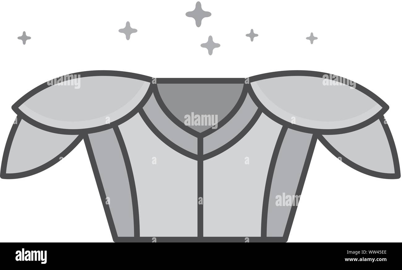 Football Icona armor in flat delineato lo stile in scala di grigi. Illustrazione Vettoriale. Illustrazione Vettoriale