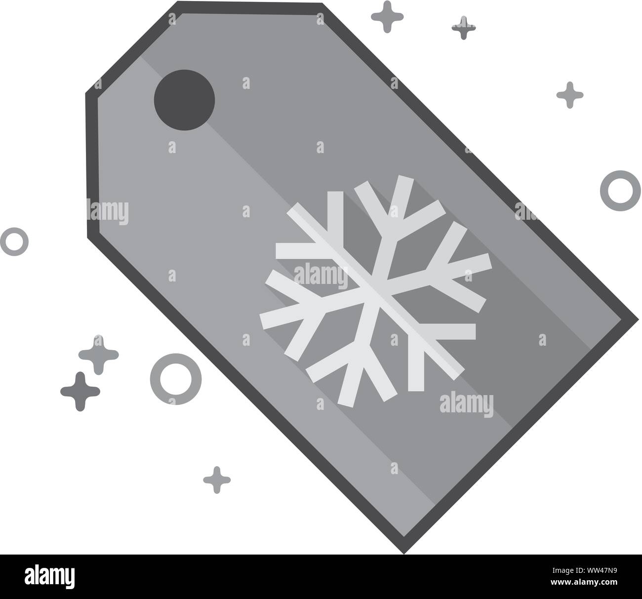 Inverno vendita icona nel piano delineato lo stile in scala di grigi. Illustrazione Vettoriale. Illustrazione Vettoriale