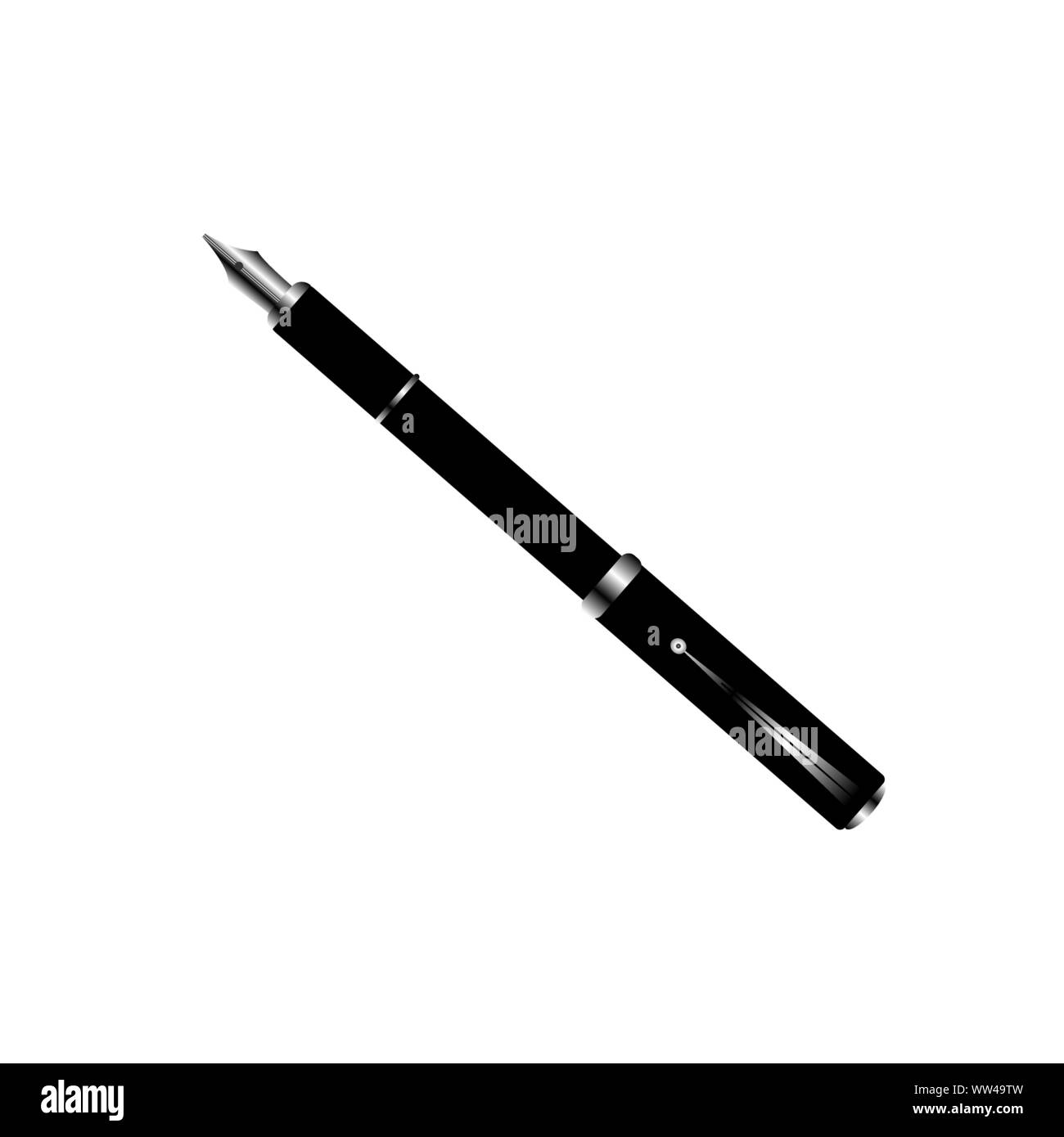 Penna stilografica su uno sfondo bianco. Illustrazione Vettoriale. Illustrazione Vettoriale