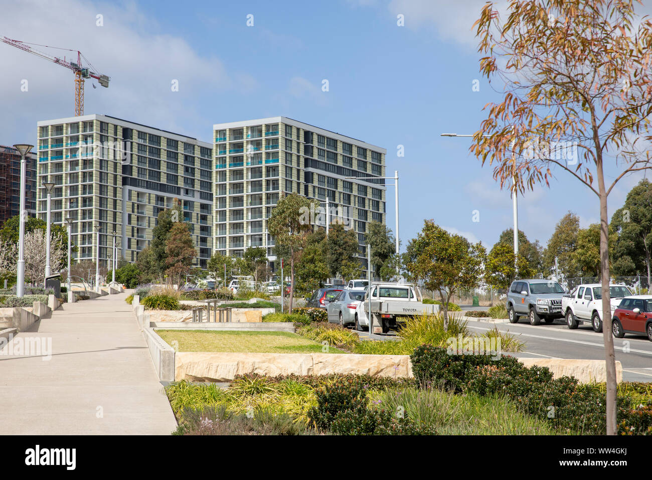 Macquarie Park a Ryde LGA Sydney, Nuovo alto luogo unità residenziali appartamenti in questo sobborgo di Sydney, Nuovo Galles del Sud, Australia Foto Stock