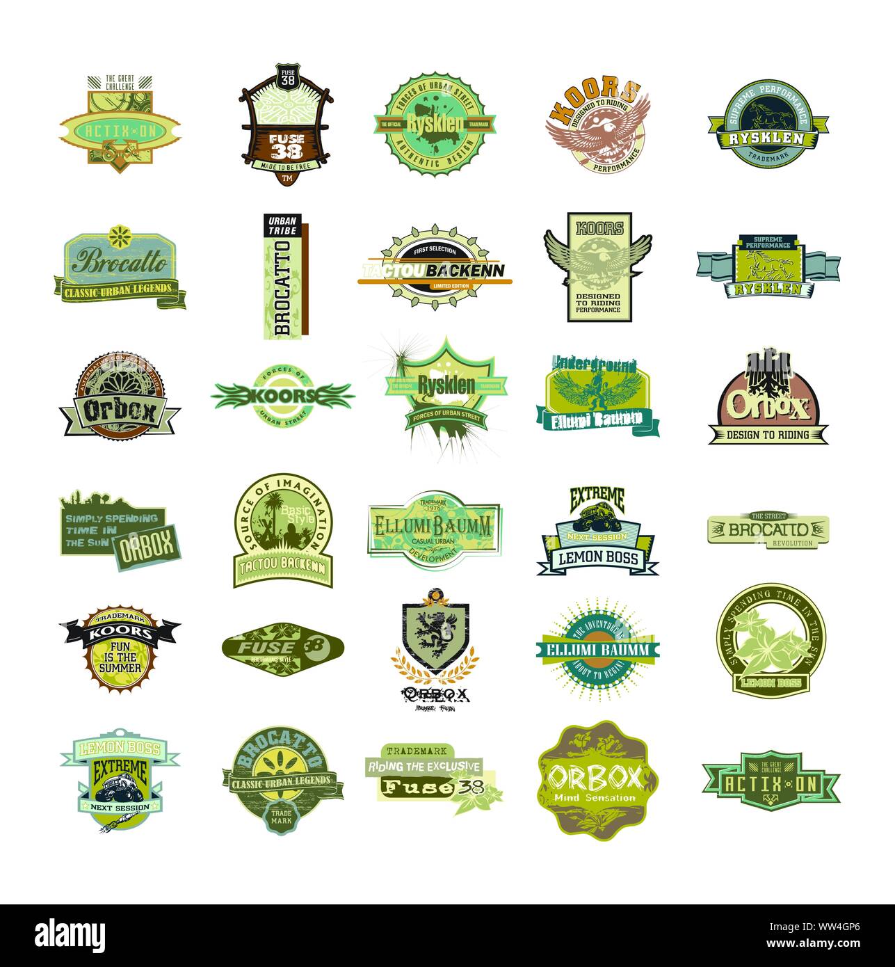 Set t-shirt design vettoriali di illustrazione si può utilizzare per etichetta, logo, segno, adesivo o di stampa per la t-shirt. Illustrazione Vettoriale