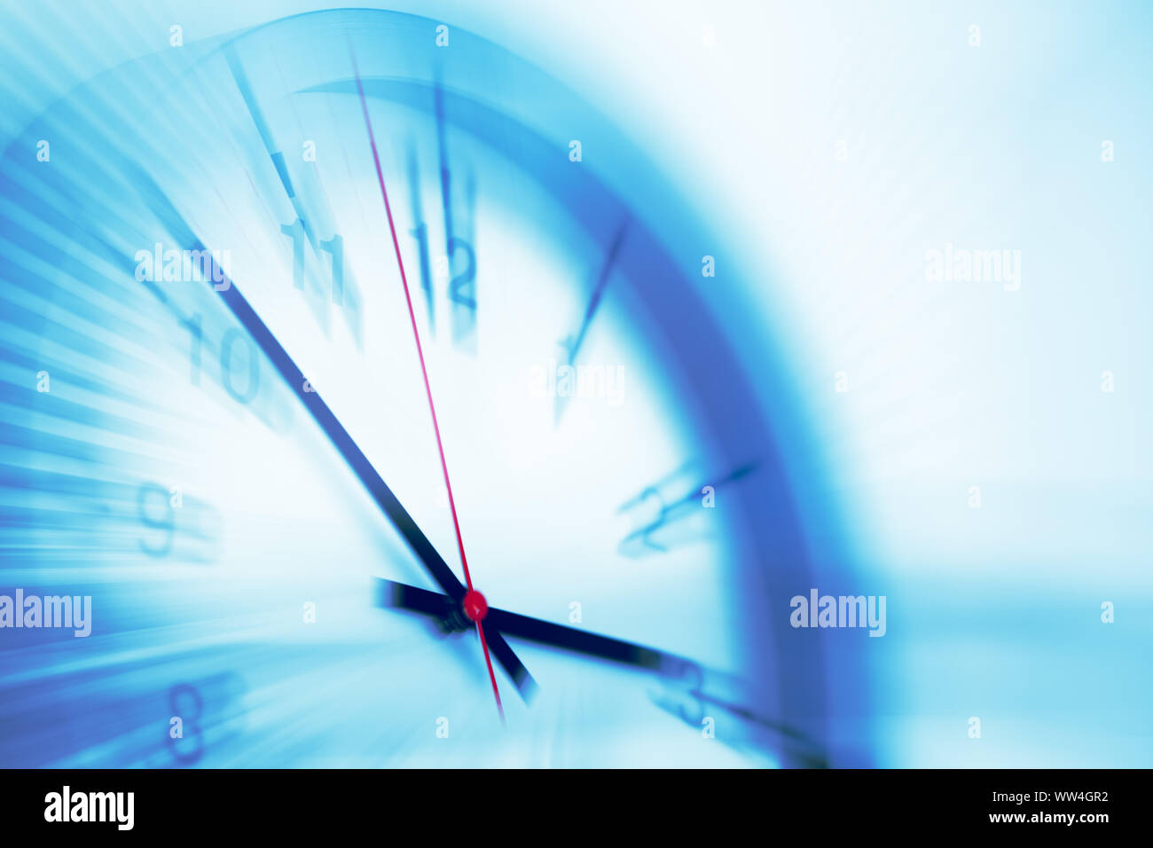 Velocità clock di tempi di lavoro aziendali ore concetto in movimento Foto Stock