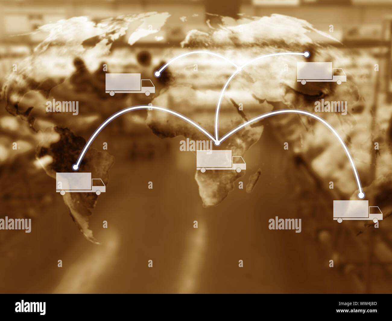 Global rete commerciale, la gestione della supply chain concept, logistico di importazione e di esportazione, elementi di questa immagine fornita dalla NASA Foto Stock