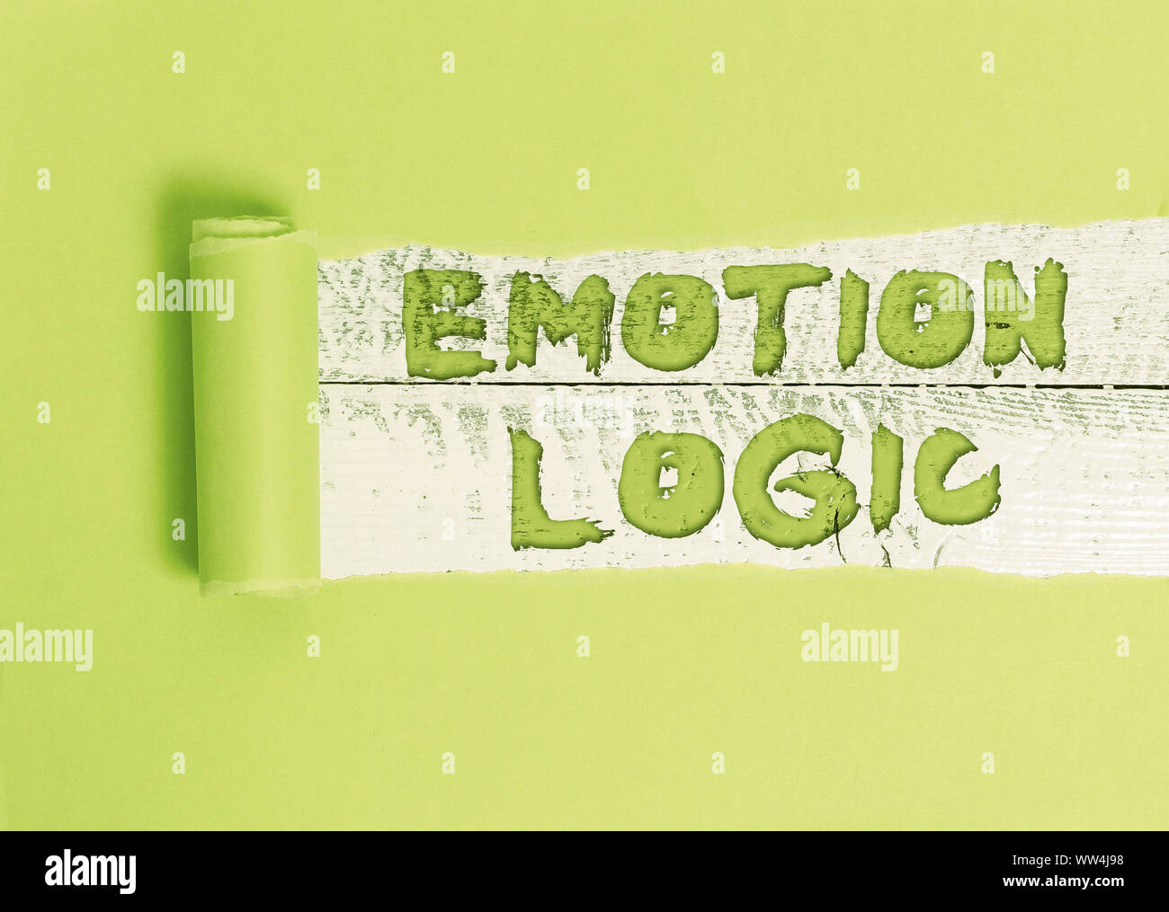 Parola di scrittura di testo emozione logica. Business photo presentazione di cuore o cervello anima o Intelligence confusione equilibrio uguale Foto Stock