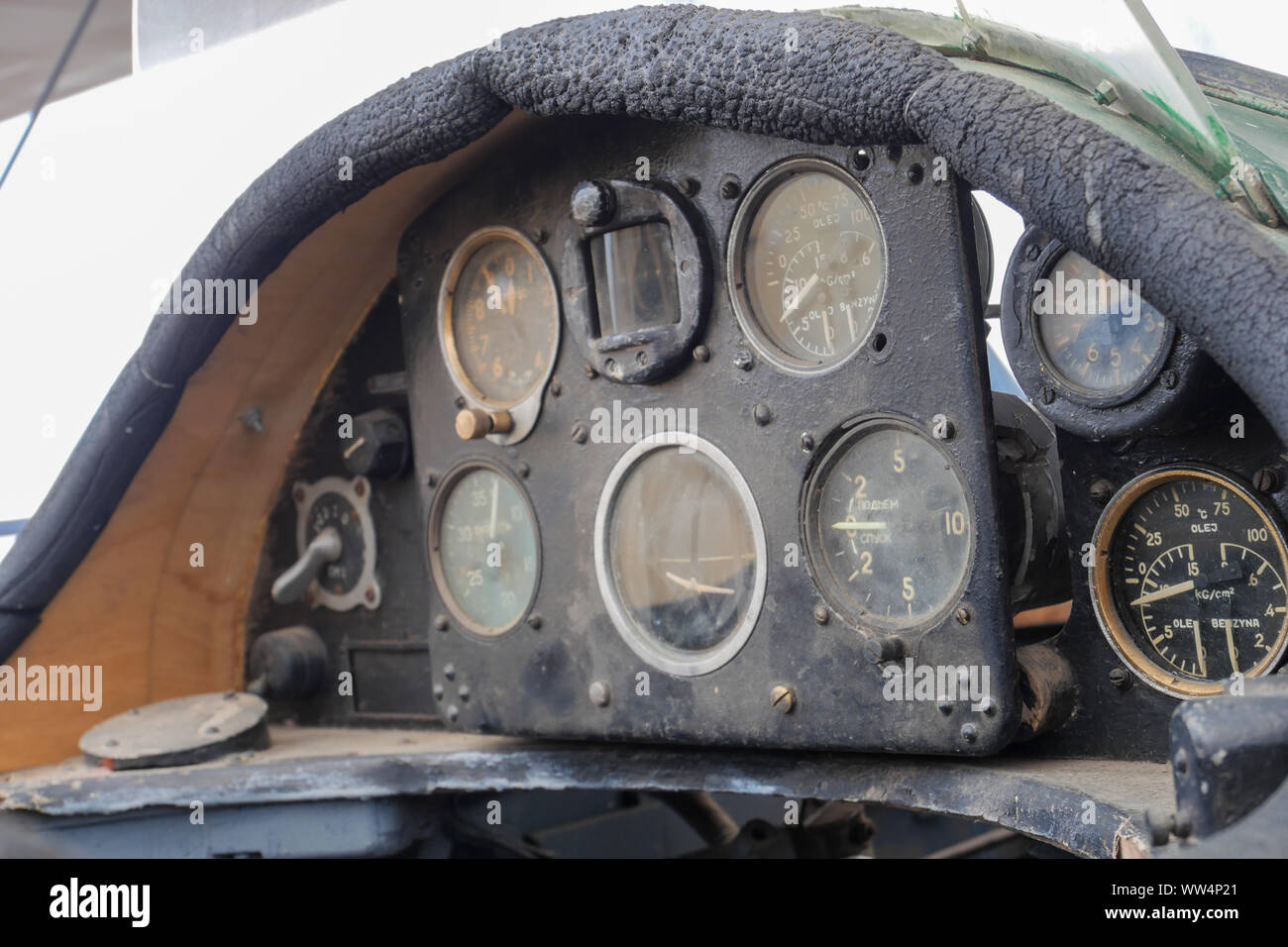 Un cruscotto di un antico piano di yak Foto Stock