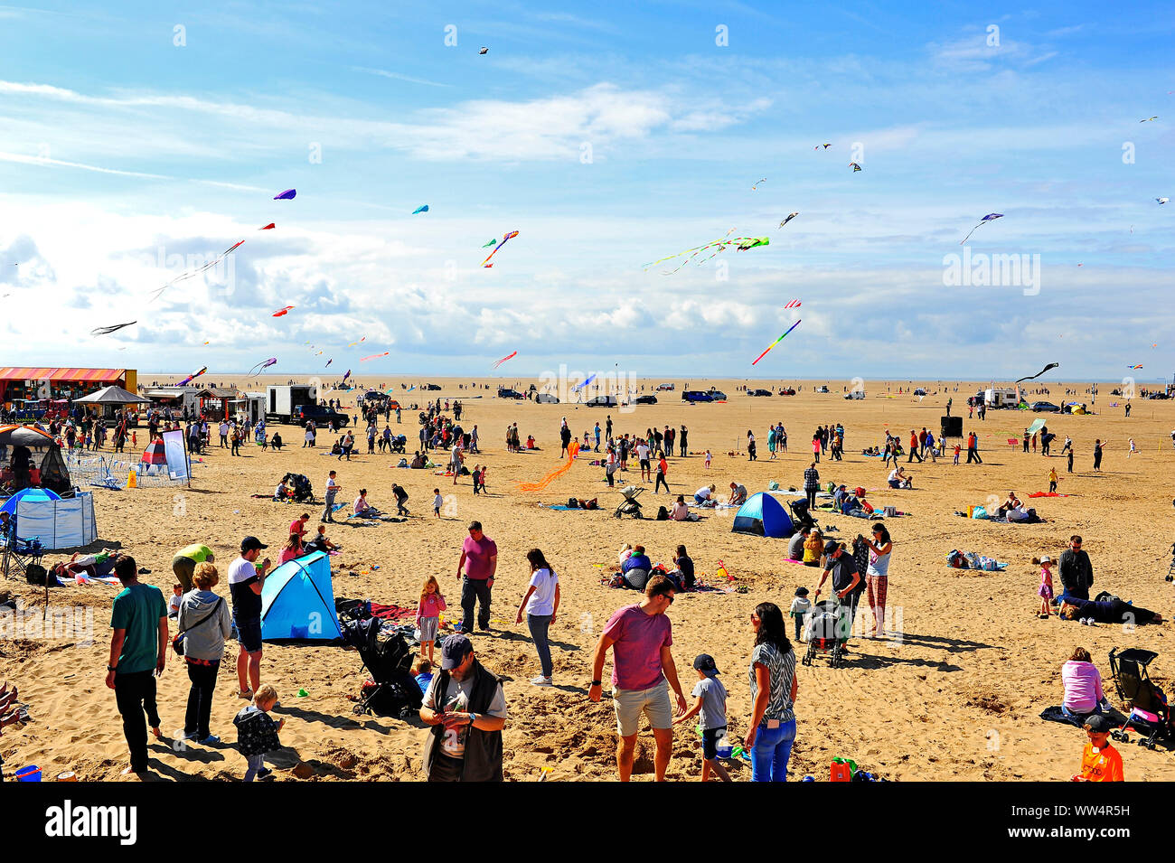 L'ottava St Annes International kite festival 2019 sulla spiaggia di città Foto Stock