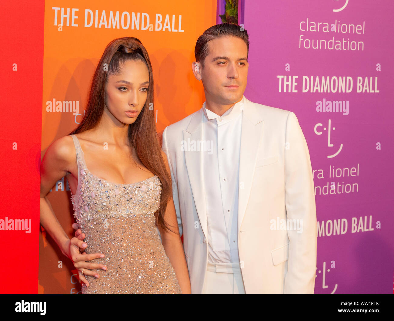 New York, NY - Settembre 12, 2019: Yasmin Wijnaldum e G-Eazy frequentare quinto annuale sfera di diamante che beneficiano della Clara Lionel Foundation presso Cipriani Wall Street Foto Stock
