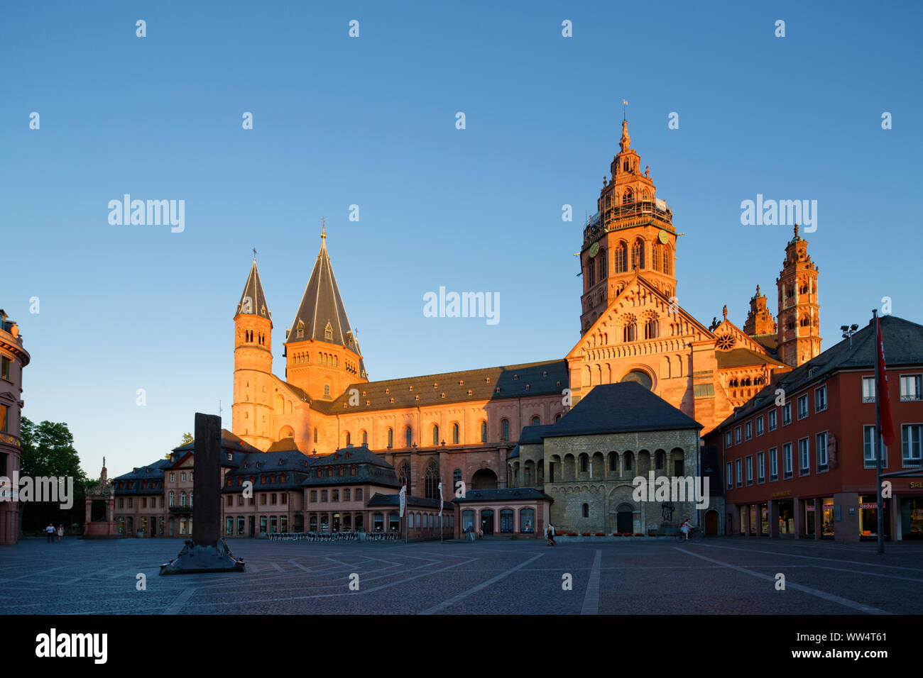 Mainz cattedrale di San Martin, mercato, Mainz, Renania-Palatinato, Germania Foto Stock