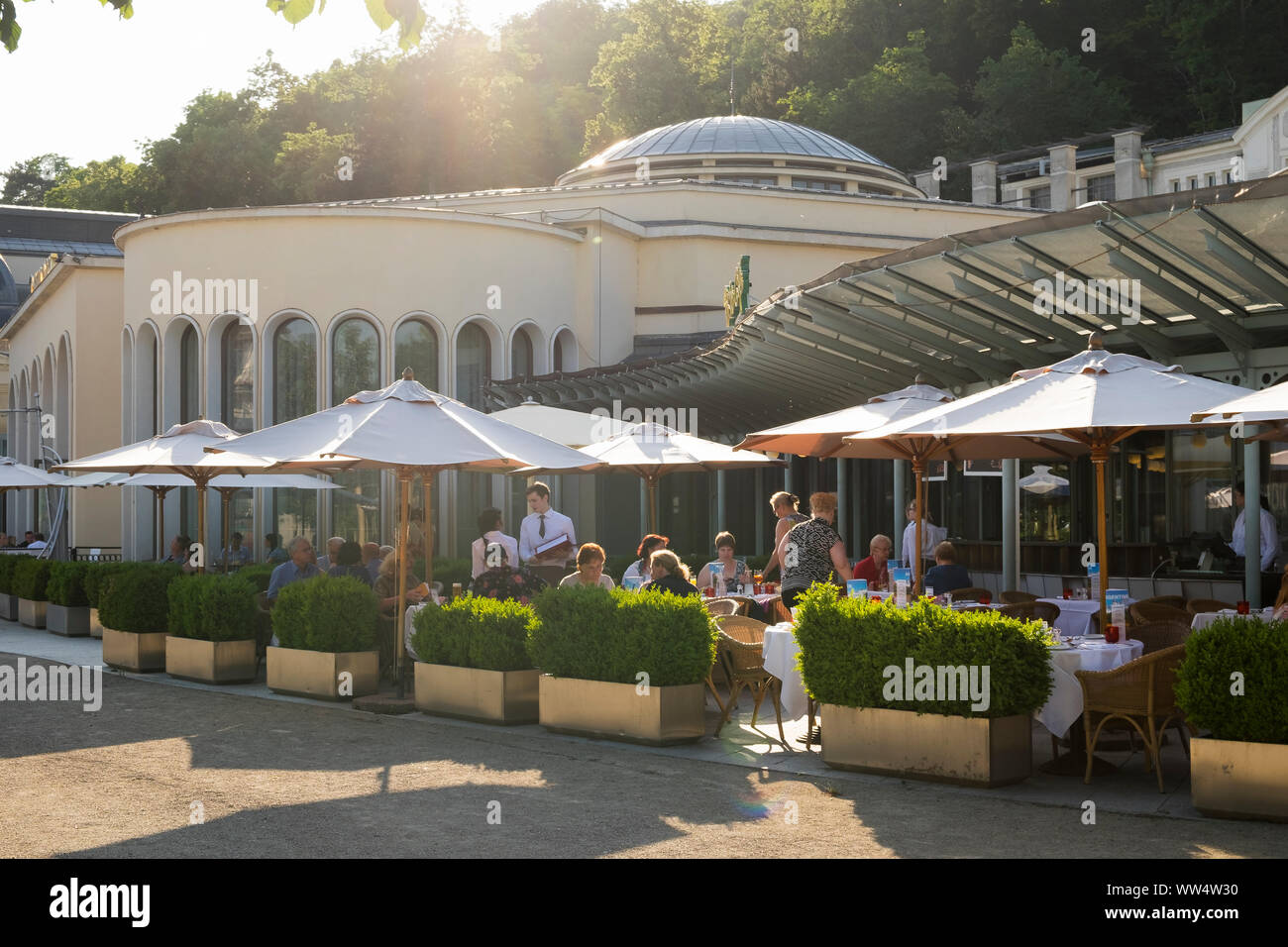 Ristorante Casinò nel resort per la salute di park, di Baden vicino a Vienna, Industrieviertel, Austria Inferiore, Austria Foto Stock