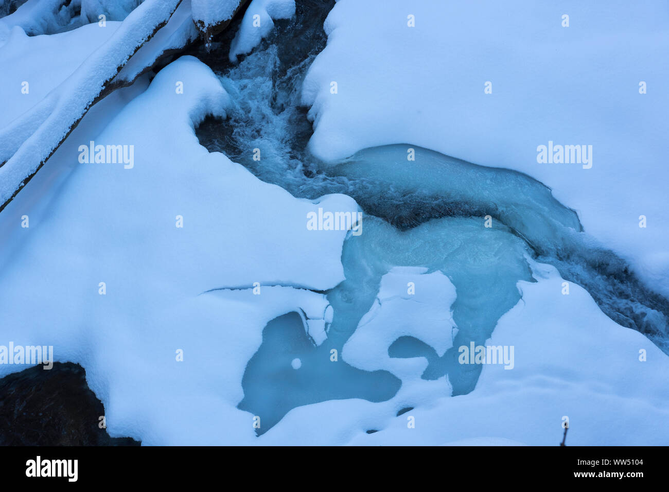 Obere Argen in Eistobel vicino GrÃ¼nenbach, west AllgÃ¤u, AllgÃ¤u, Svevia, Baviera, Germania Foto Stock