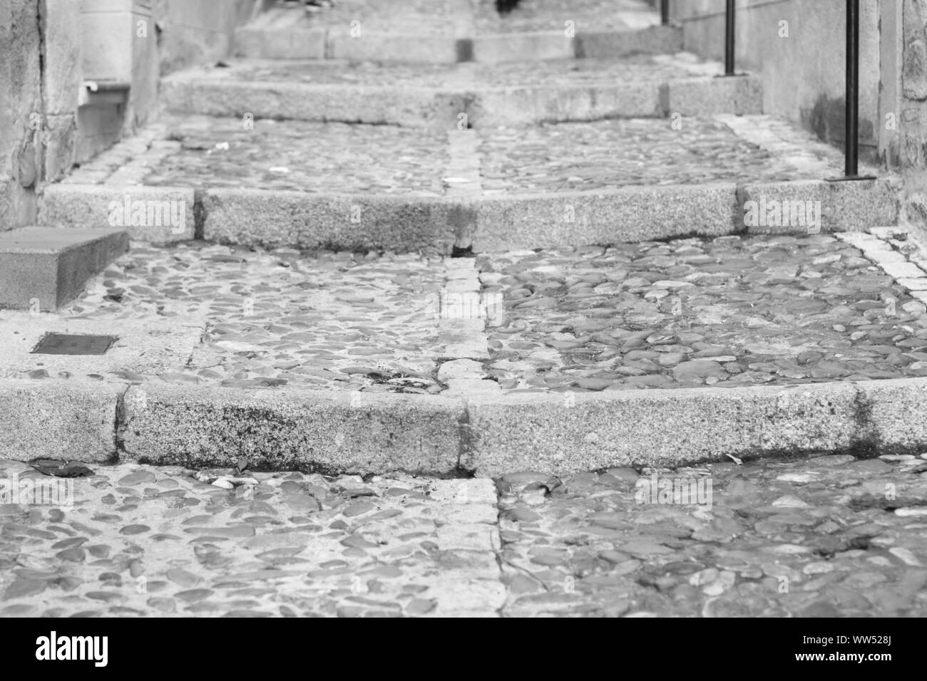 Vecchio di gradini di pietra a Toledo, Foto Stock
