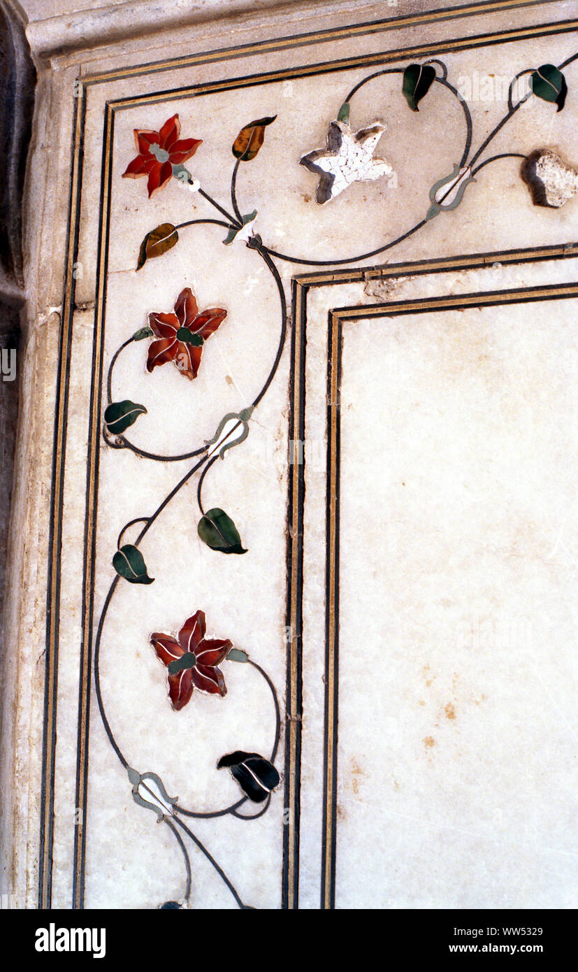 Intarsio di muratura, Delhi, 1986 Foto Stock