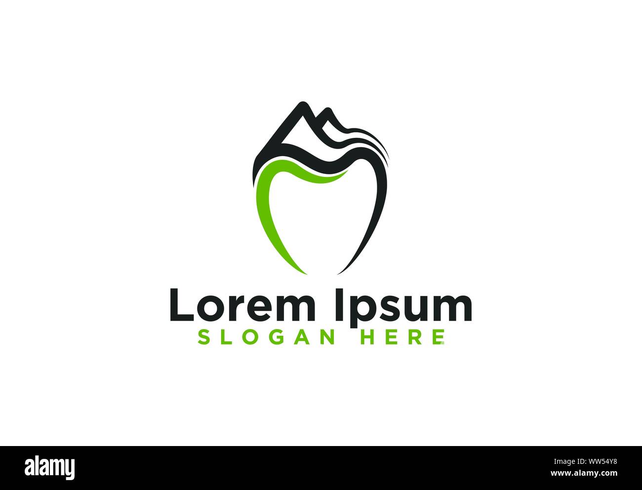 Dental, Mountain disegni logo, illustrazione vettoriale Illustrazione Vettoriale