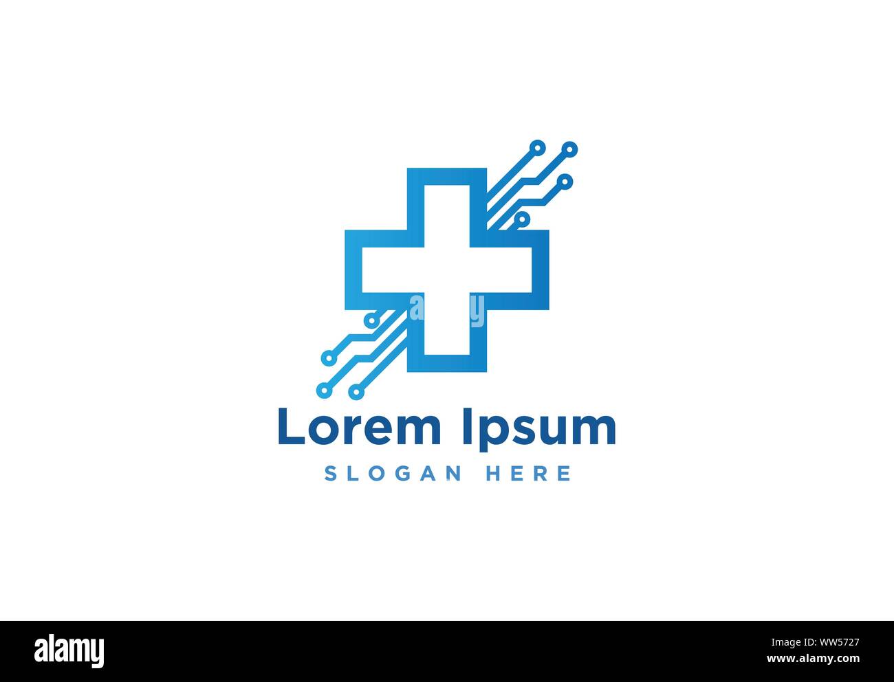 Croce di medicina e salute Logo farmacia template vettoriale Illustrazione Vettoriale