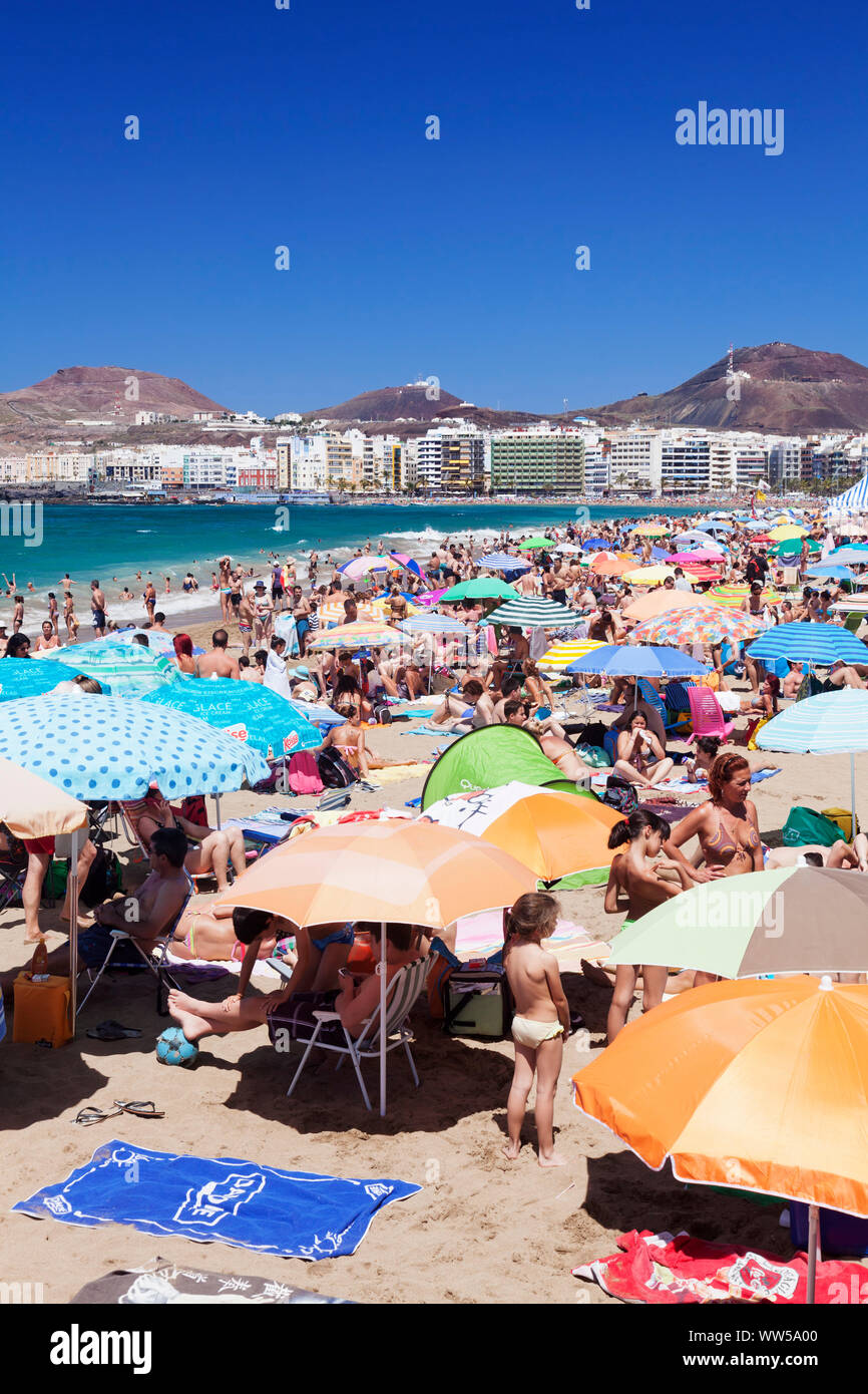 Playa de las canteras, Las Palmas di Gran Canaria Isole Canarie Spagna Foto Stock