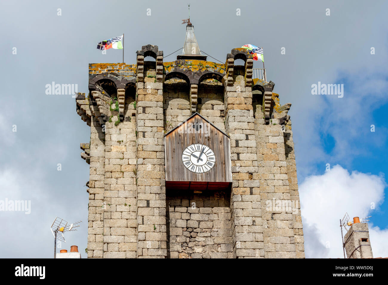 La Tour des Anglais, Saugues, Haute-Loire Reparto, Auvergne-Rhone-Alpes, in Francia, in Europa Foto Stock