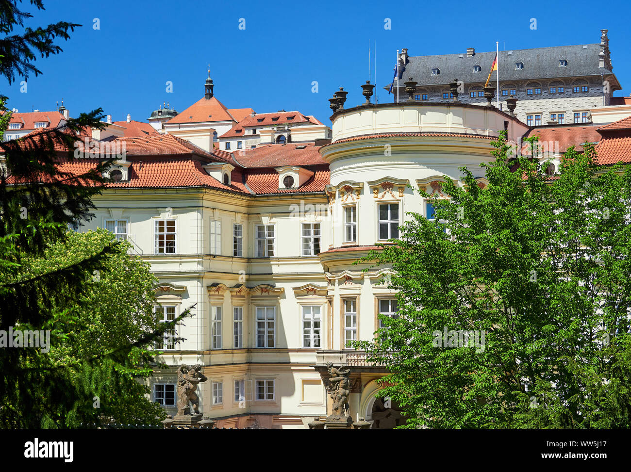 L'ambasciata tedesca nella città vecchia di Praga nella Repubblica Ceca. Foto Stock