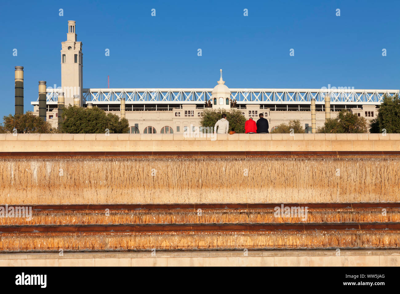 Stadio Olimpico Estadi Olimpic Lluis Companys, Montjuic Barcellona, in Catalogna, Spagna Foto Stock