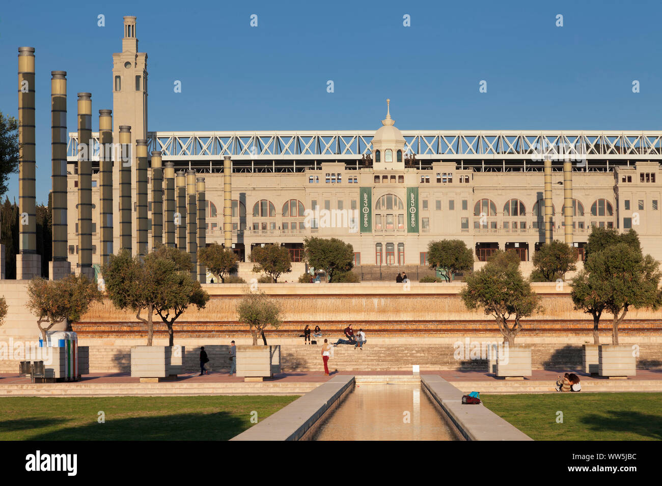 Stadio Olimpico Estadi Olimpic Lluis Companys, Montjuic Barcellona, in Catalogna, Spagna Foto Stock