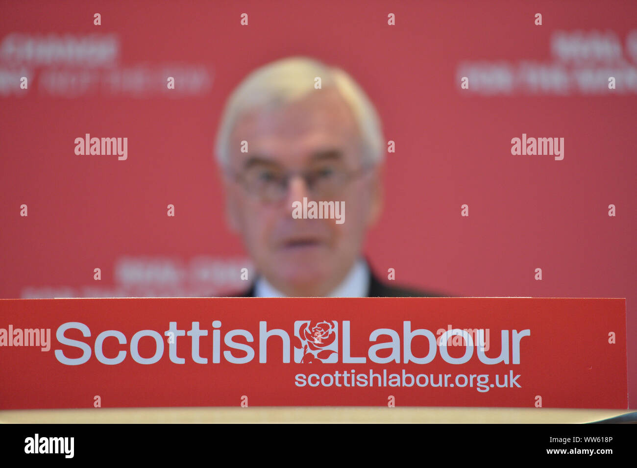 Glasgow, Regno Unito. 13 Sett 2019.Nella foto: Lesley Laird MP - Ombra del Segretario di Stato per la Scozia. Scottish leader laburista Richard Leonard e la manodopera del cancelliere ombra John McDonnell consegnare keynote discorsi sui loro piani per ridistribuire il potere e ricchezza e come è in arrivo un governo laburista consegnerà radicalmente le politiche trasformatrice per la Scozia dell'economia. COM Credito: Colin Fisher/Alamy Live News Foto Stock