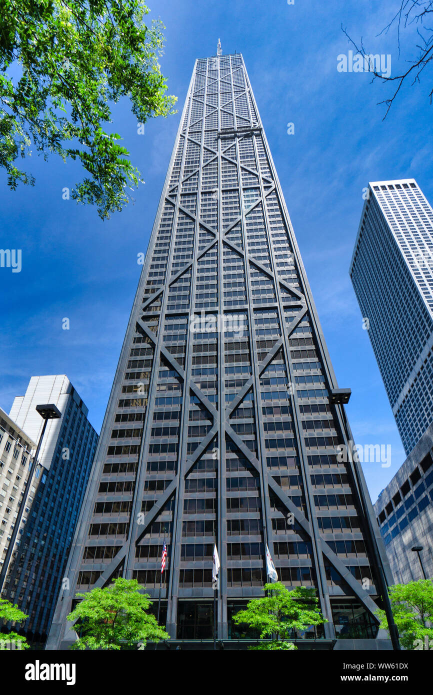 John Hancock Center di North Michigan Avenue, Chicago, Illinois, Stati Uniti Foto Stock