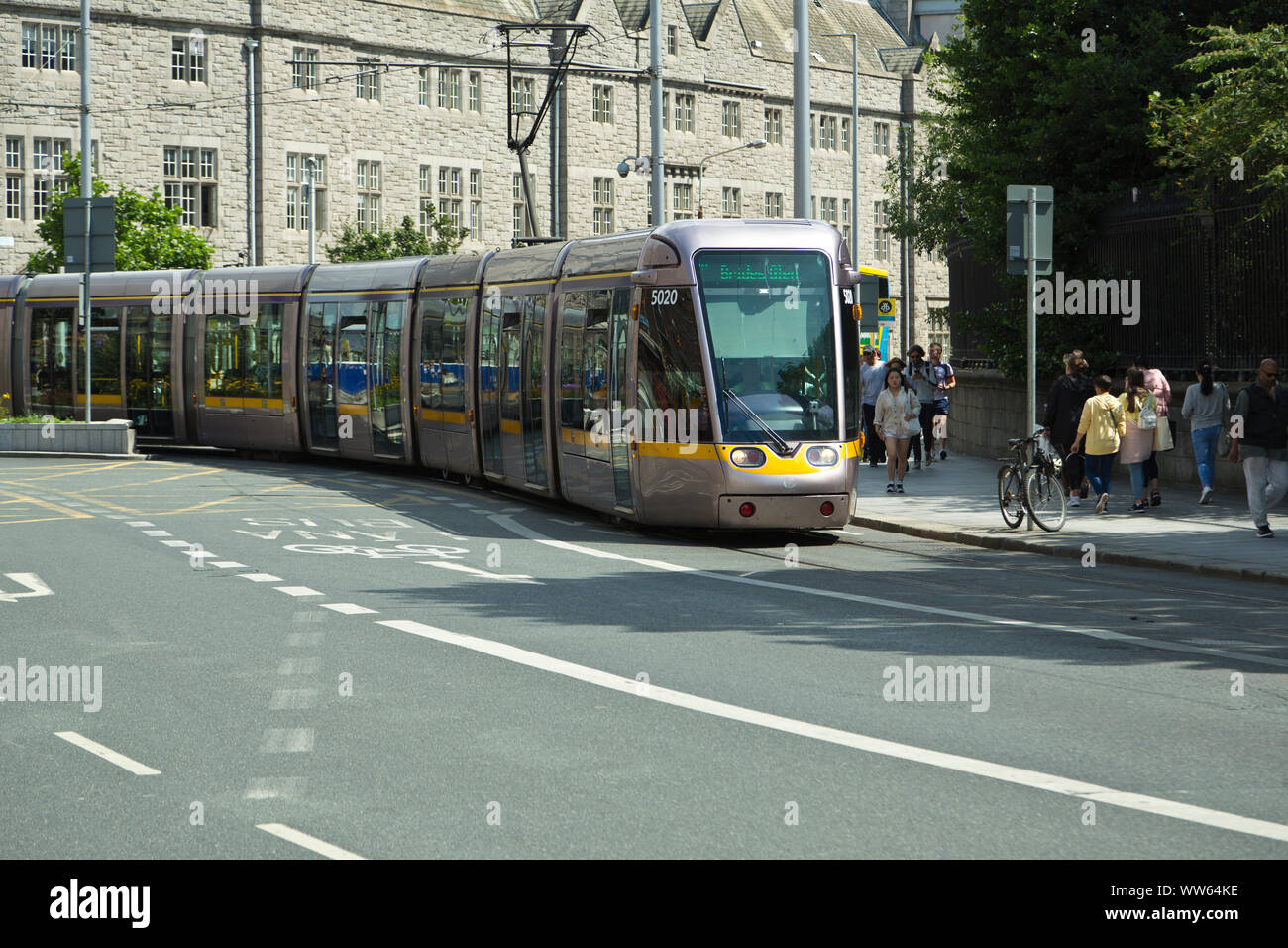 Il tram a Dublino, Irlanda Foto Stock