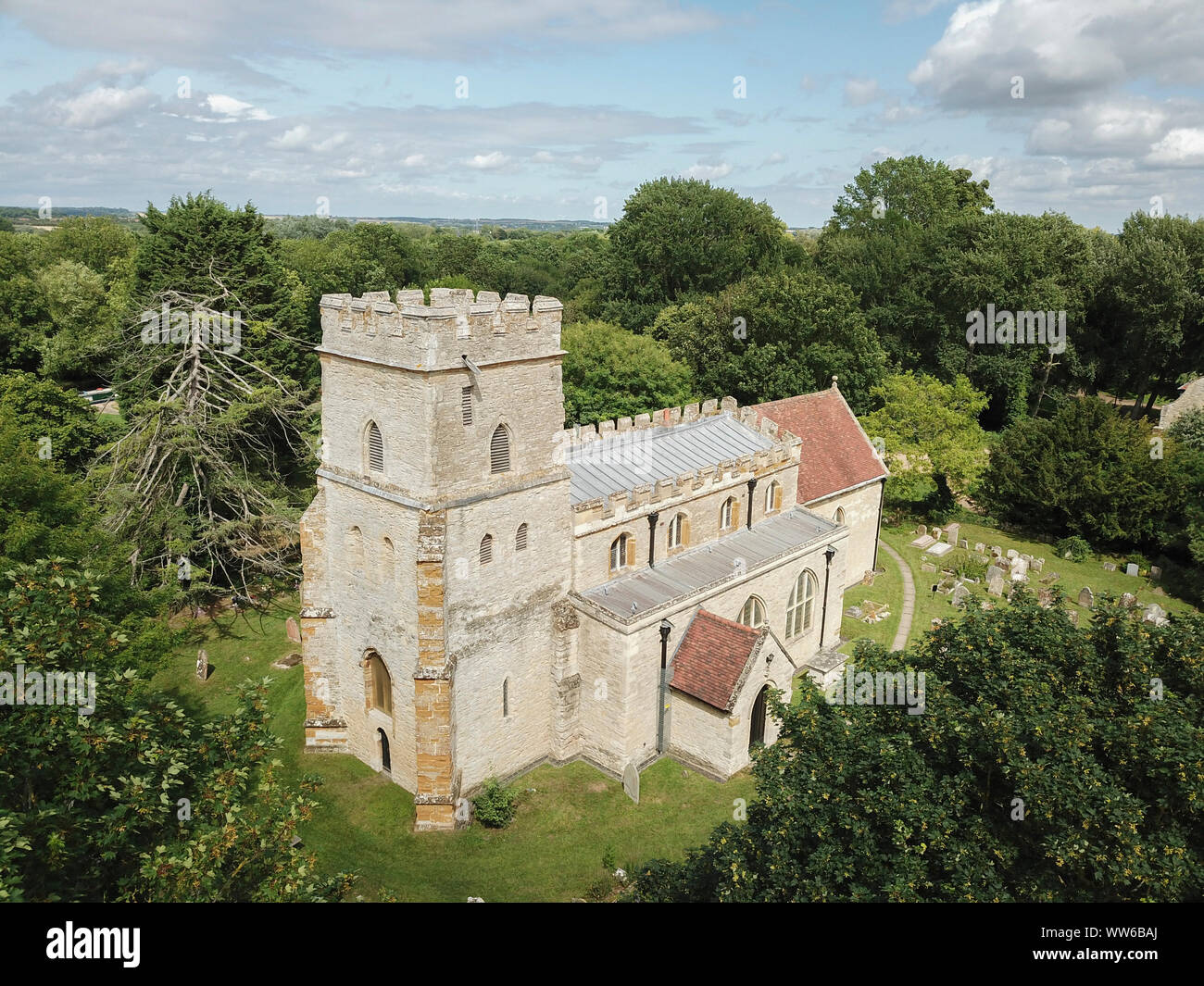 Sant'Andrea Chiesa, grande Linford, Milton Keynes Foto Stock