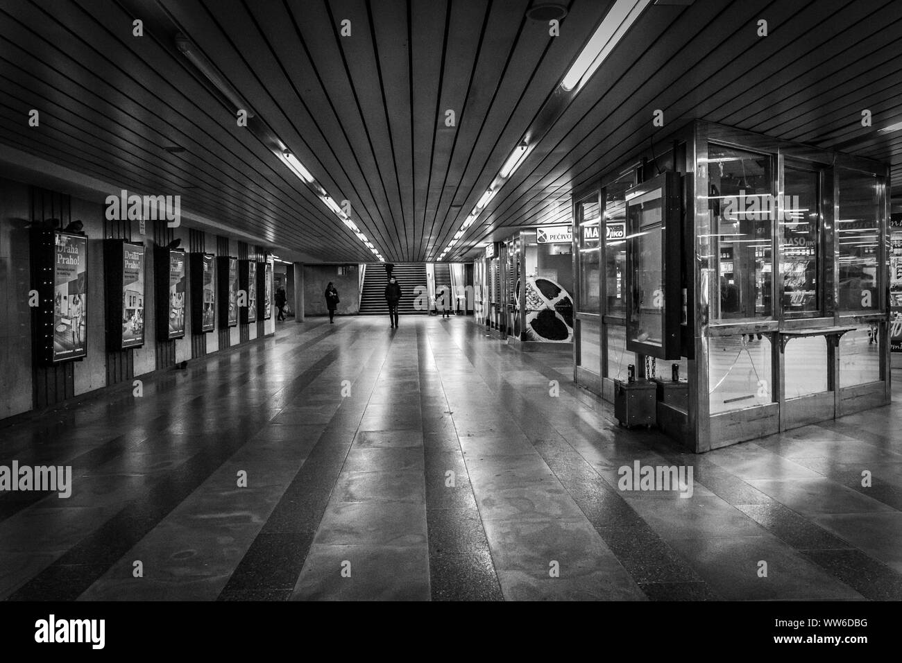 Abbandonata la metro per metro, Praga, Repubblica Ceca. Foto Stock