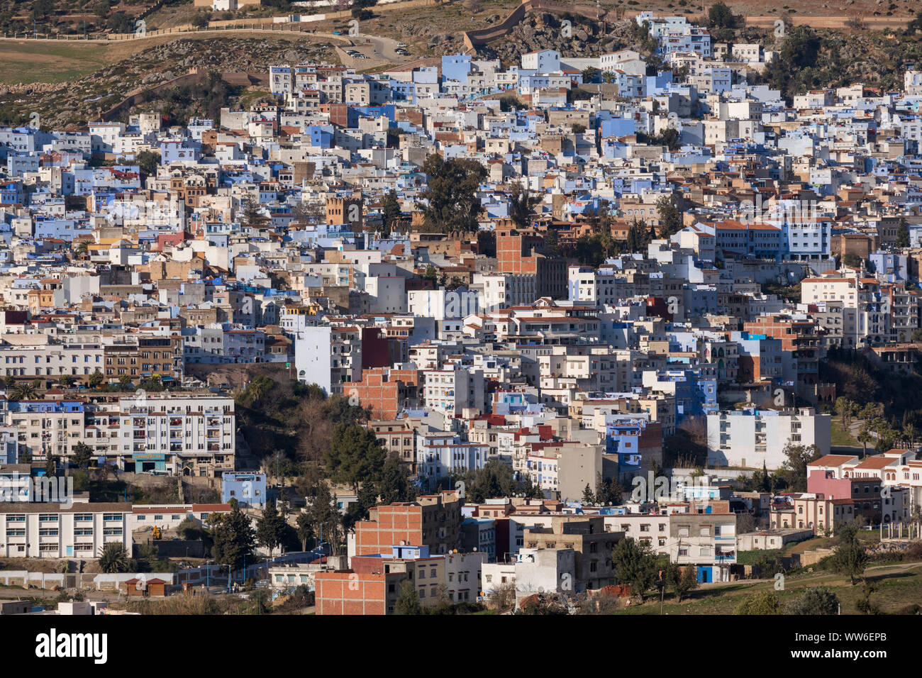 Vista della città Chefchaouen, Marocco, Africa Settentrionale, Africa Foto Stock