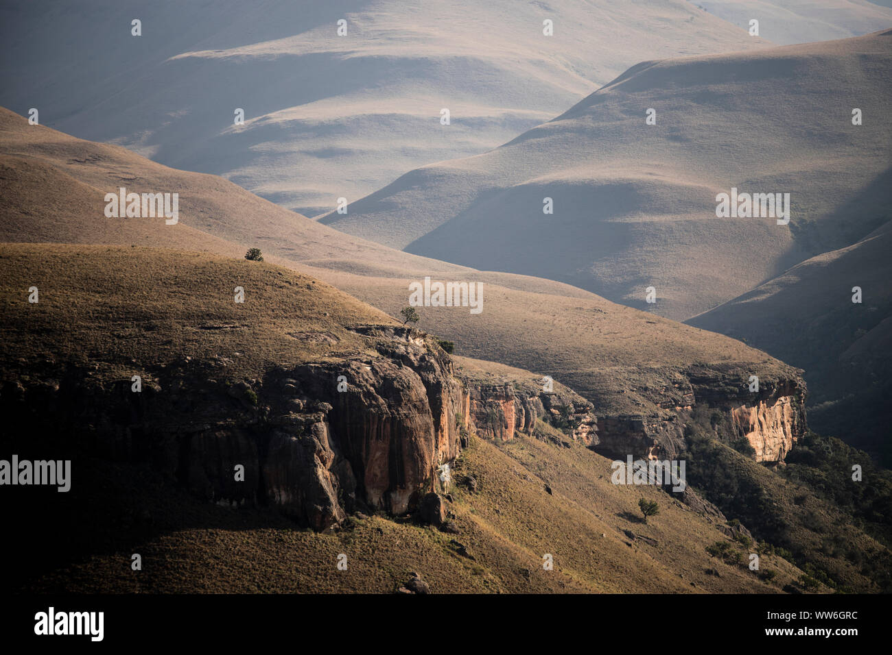 Tabella montagne dei Giganti Castello Formazione, Sud Africa Foto Stock