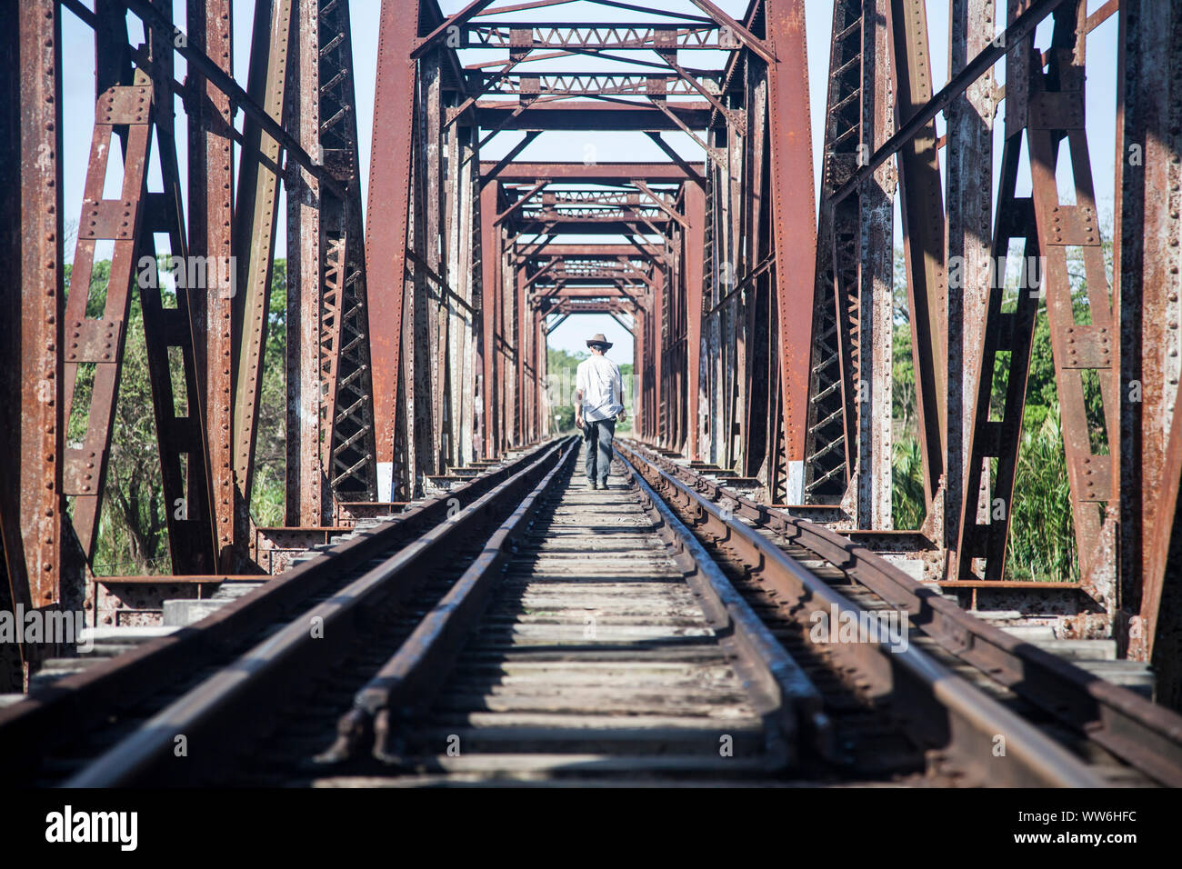 Ponte ferroviario su Cuba Foto Stock