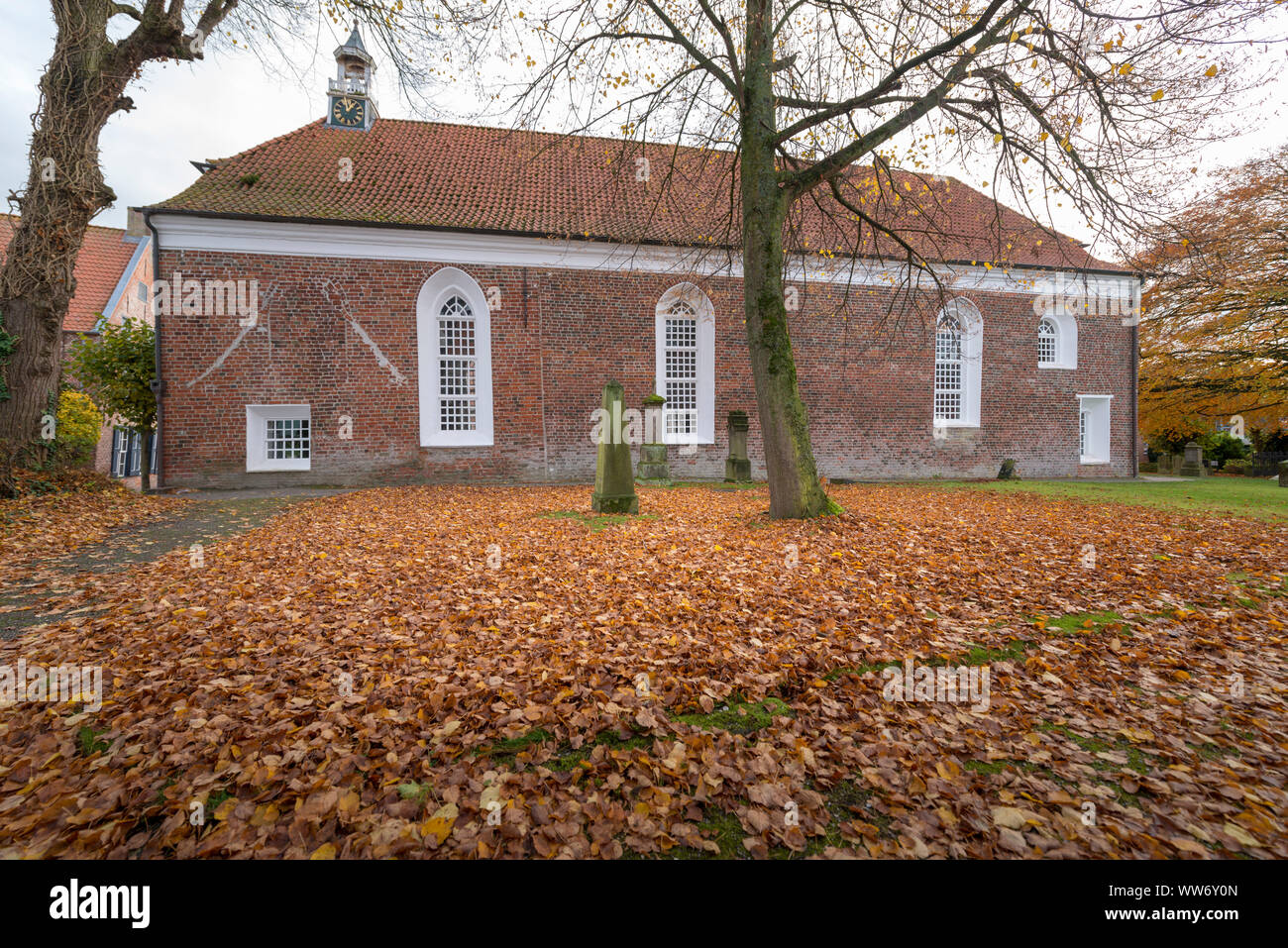 Germania, Bassa Sassonia, Frisia orientale, Protestant-Reformed Greetsieler Chiesa, Foto Stock
