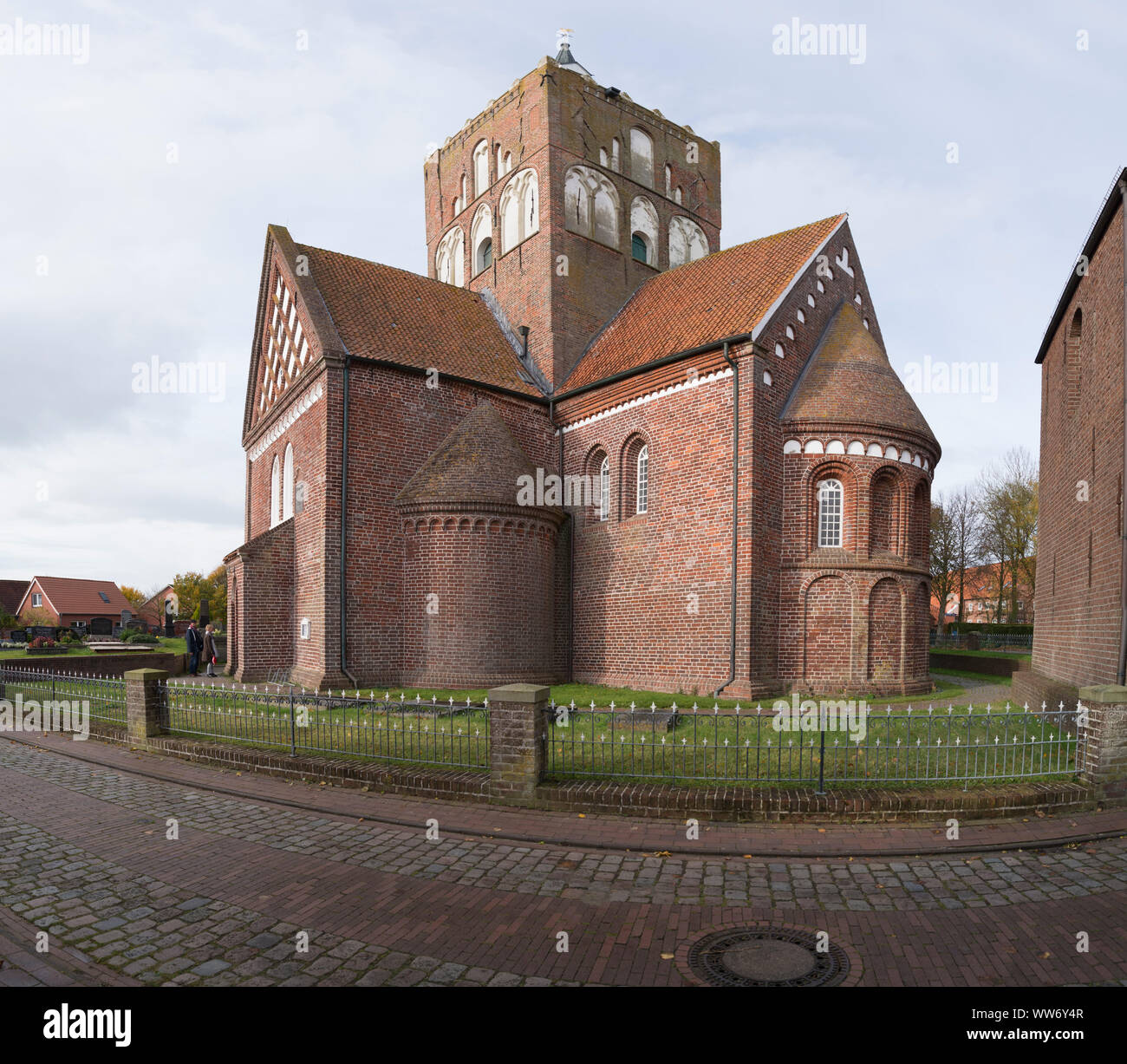 Germania, Bassa Sassonia, Frisia orientale, Pilsum, Kreuzkirche San Stephanus, Foto Stock