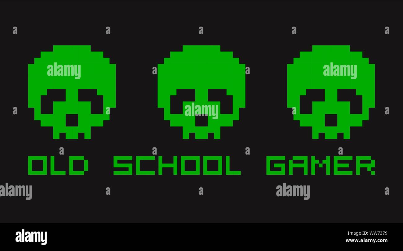 Vecchio video retrò gamer t-shirt template per la stampa Illustrazione Vettoriale