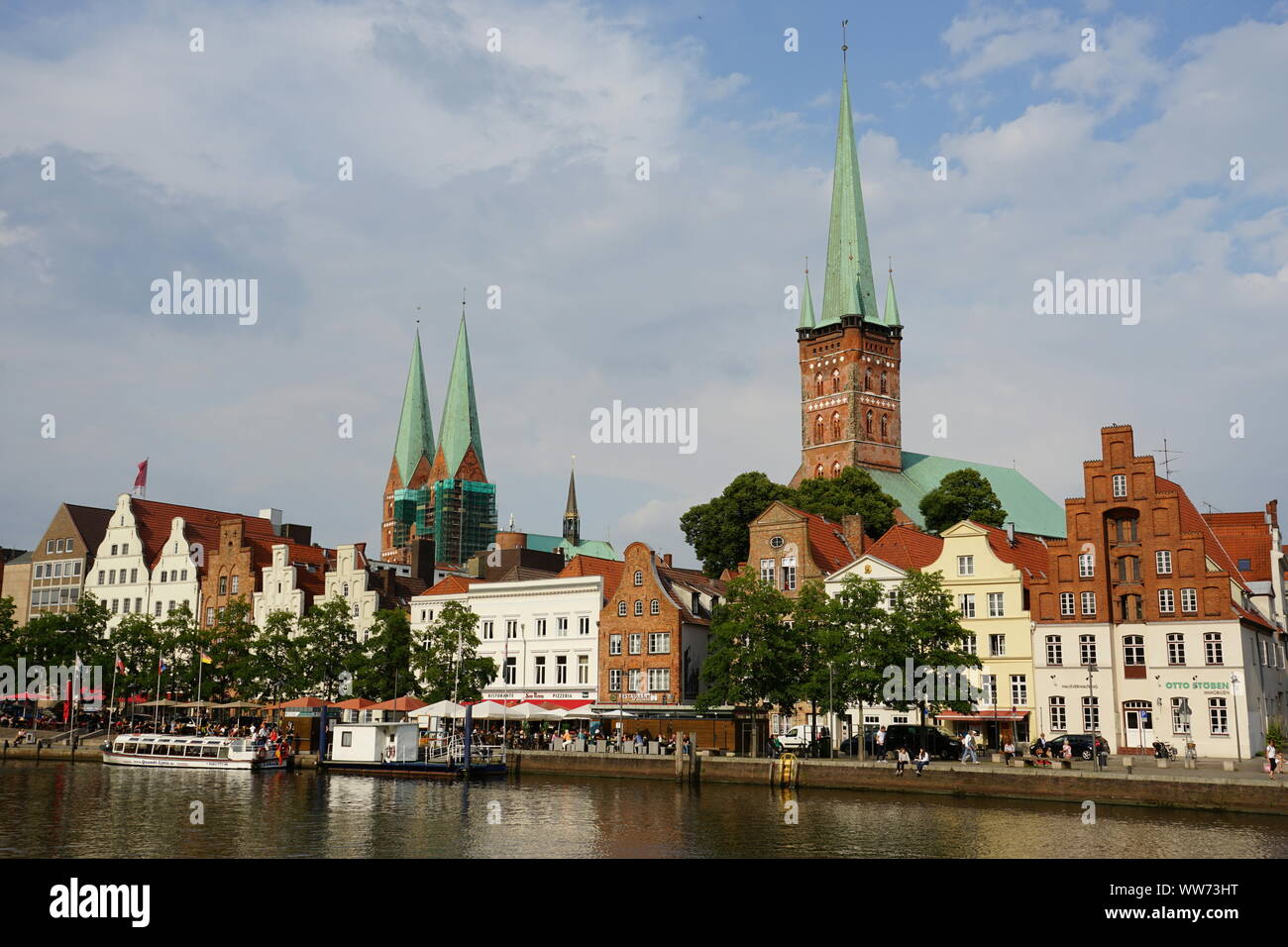 Stadtansicht der Hansestadt Lübeck, UNESCO Welterbe 'Lübecker Altstadt' Foto Stock