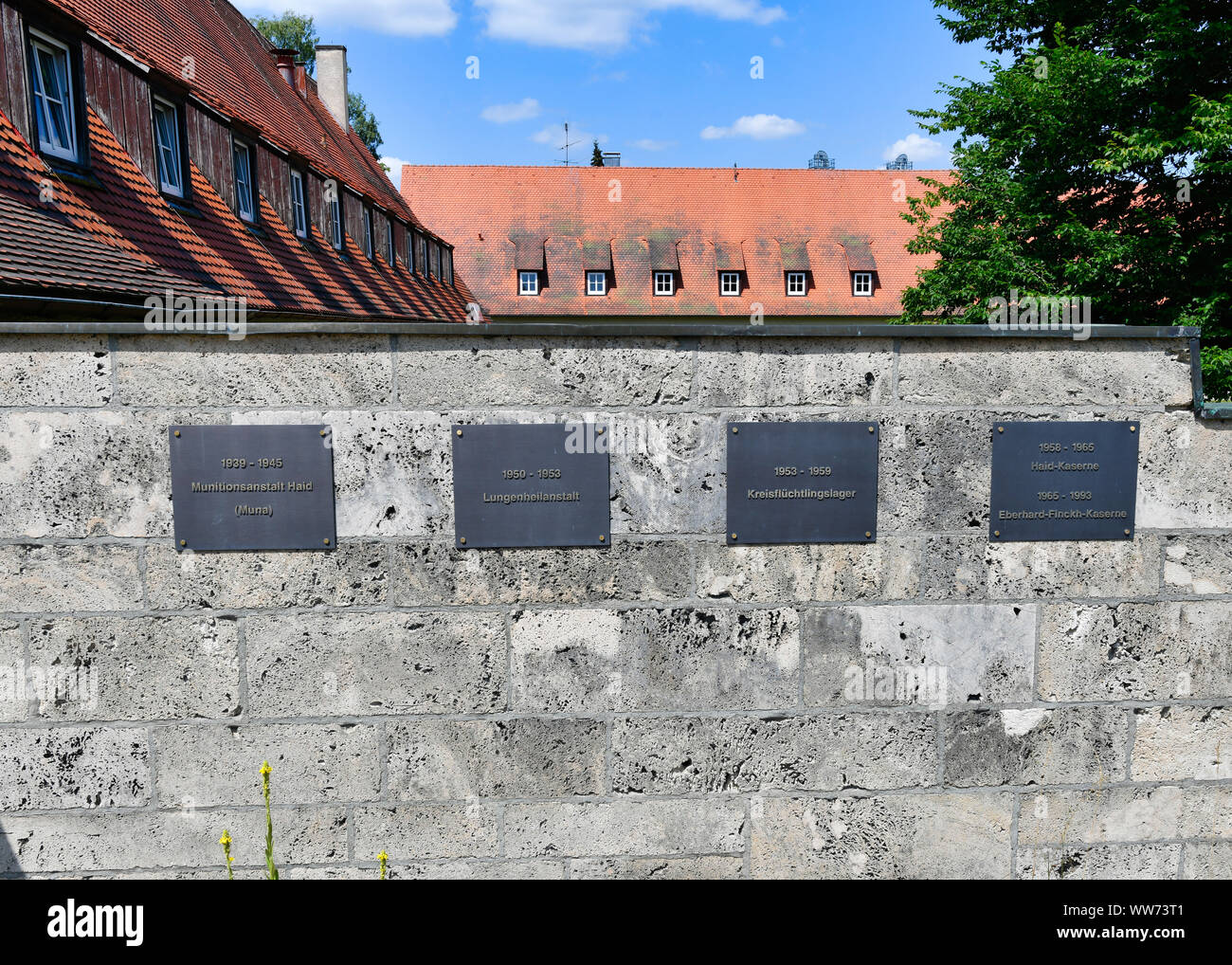 Lapidi, Museo di Storia Militare, Engstingen-Haid, Baden-Wuerttemberg, Germania Foto Stock