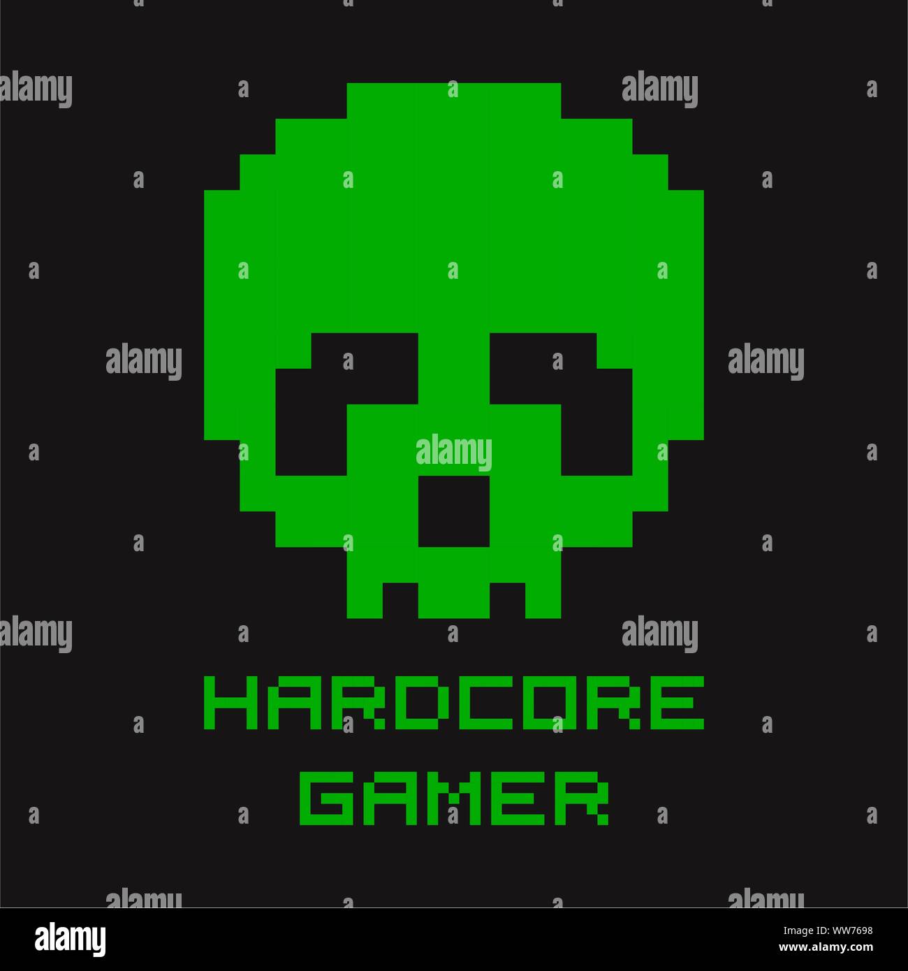 Vecchio retrò gioco video illustrazione con cranio Illustrazione Vettoriale