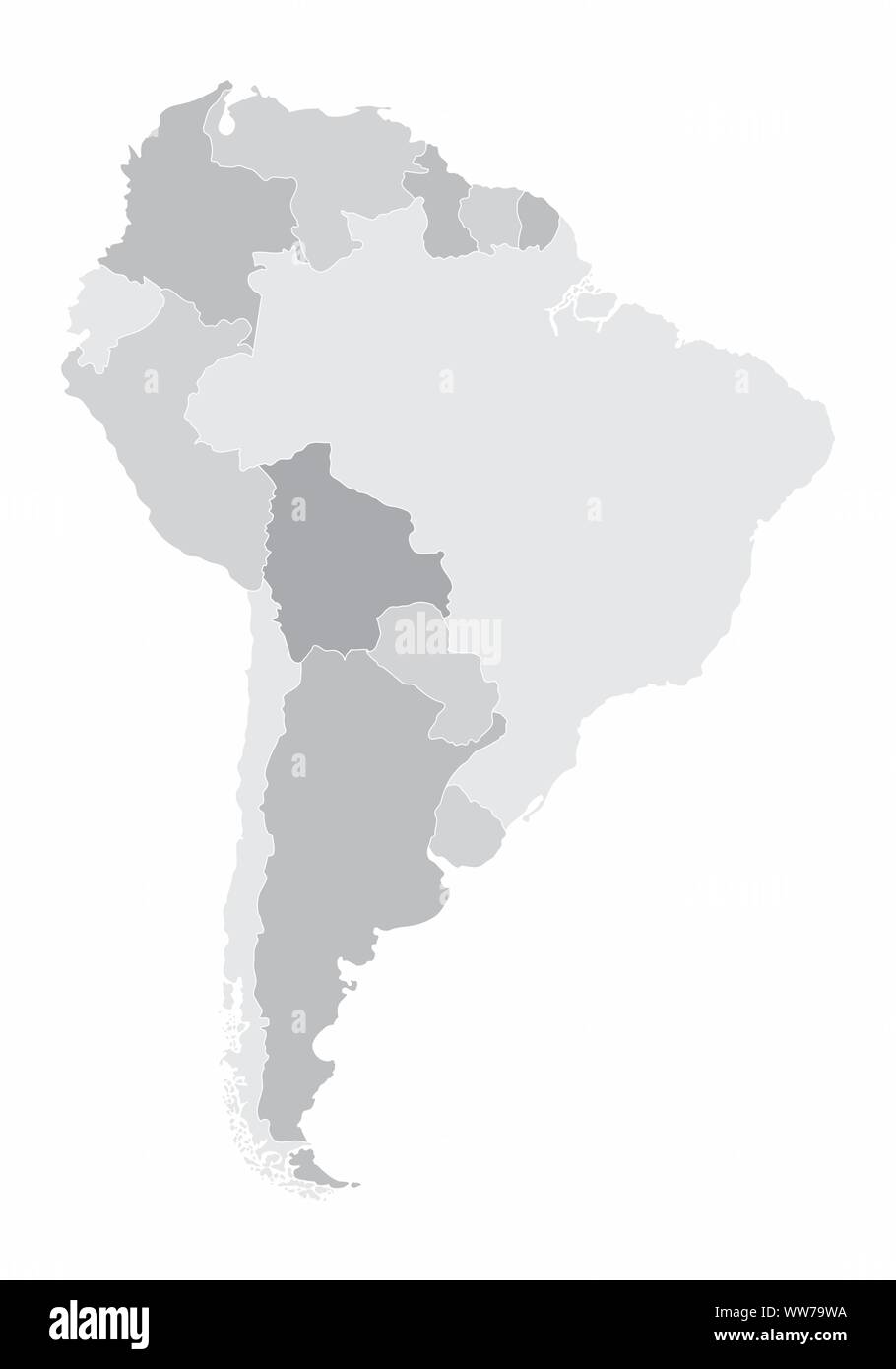 Sud America mappa Illustrazione Vettoriale