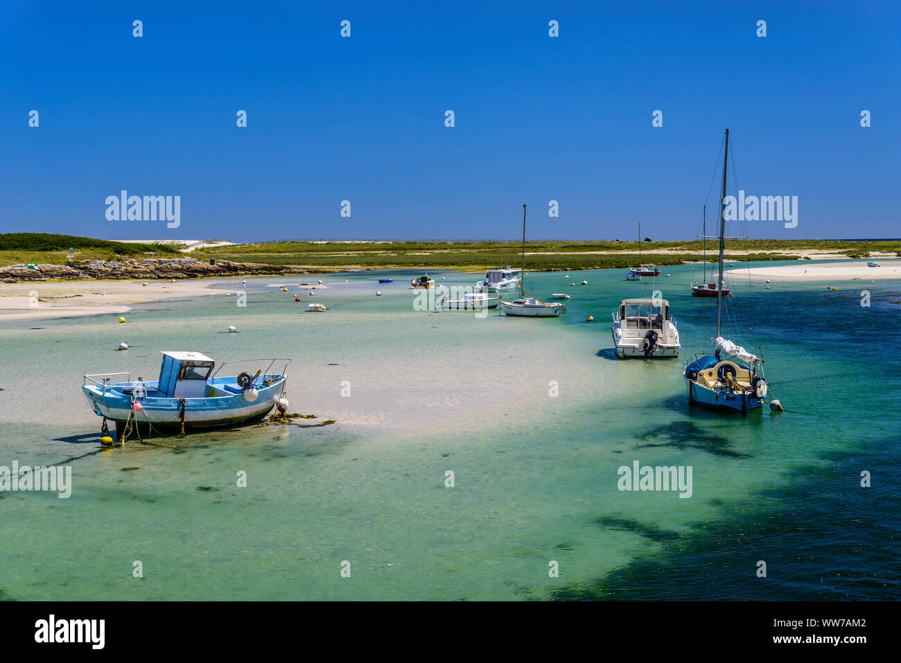 Francia, Bretagna, FinistÃ¨re Reparto, Plobannalec-Lesconil, Lesconil, Ster estuario Foto Stock