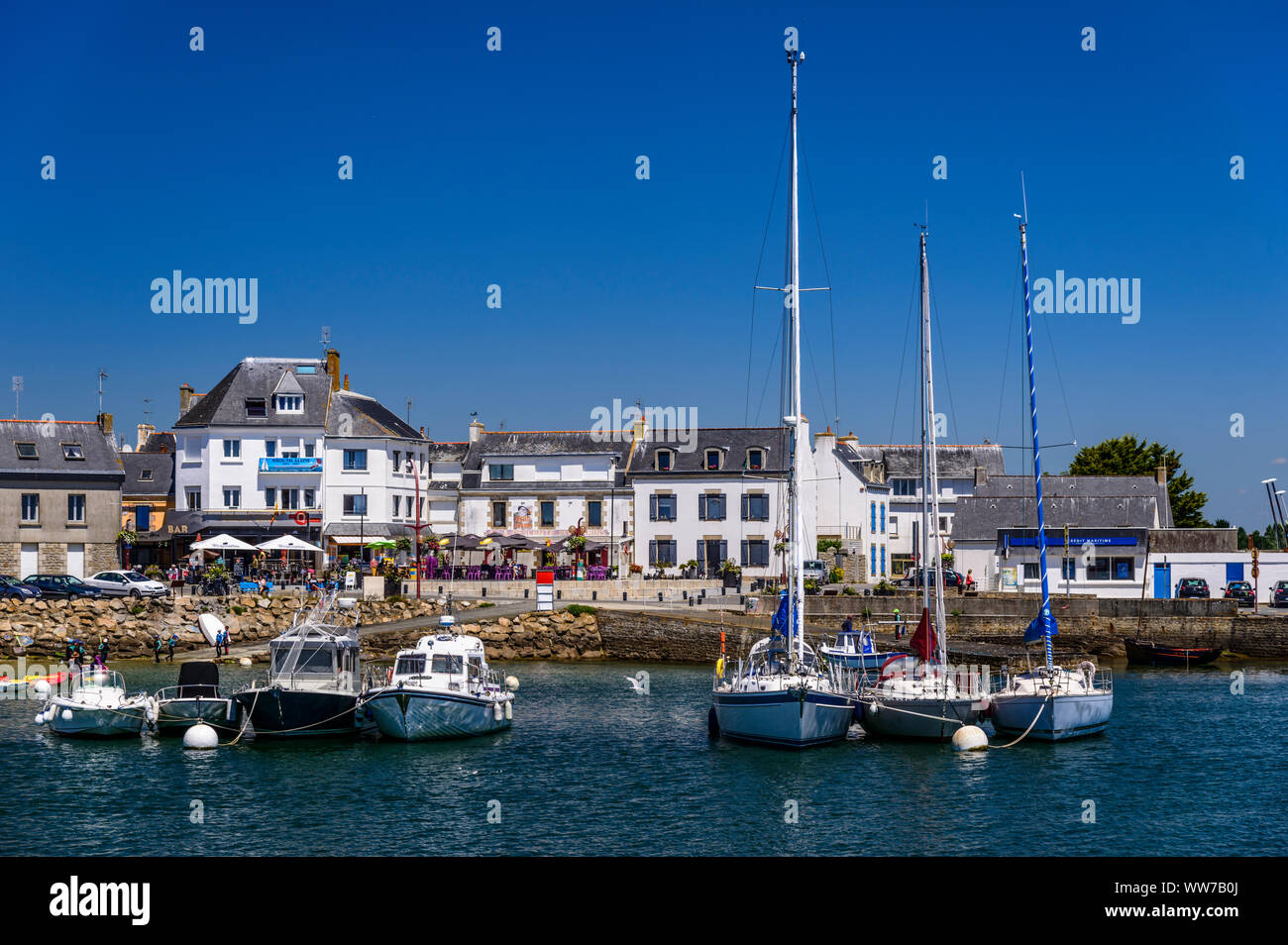 Francia, Bretagna, FinistÃ¨re Reparto, Plobannalec-Lesconil, Lesconil, porto di pesca Foto Stock