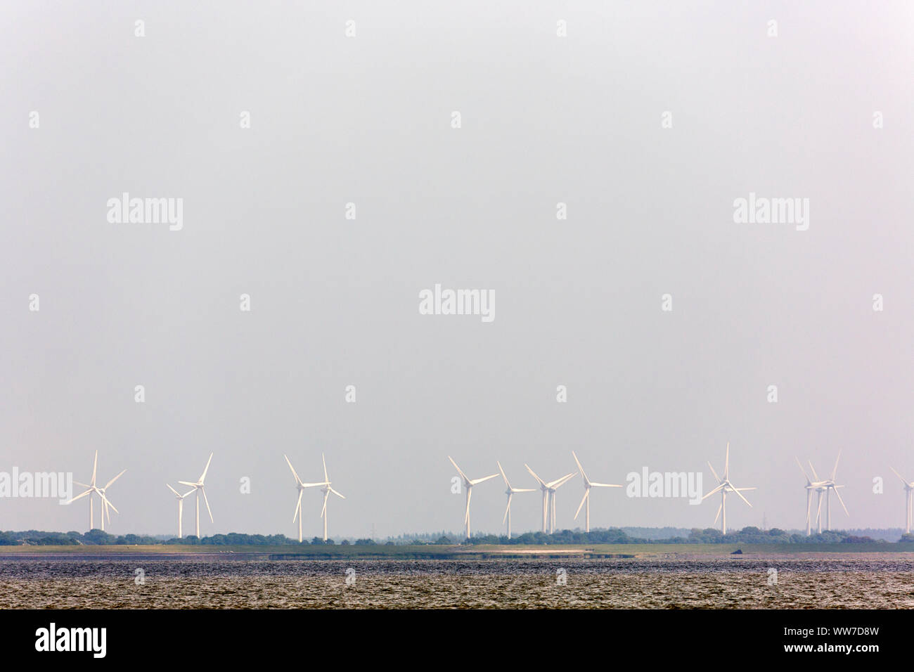 Norderney, Windpark, Küste Foto Stock
