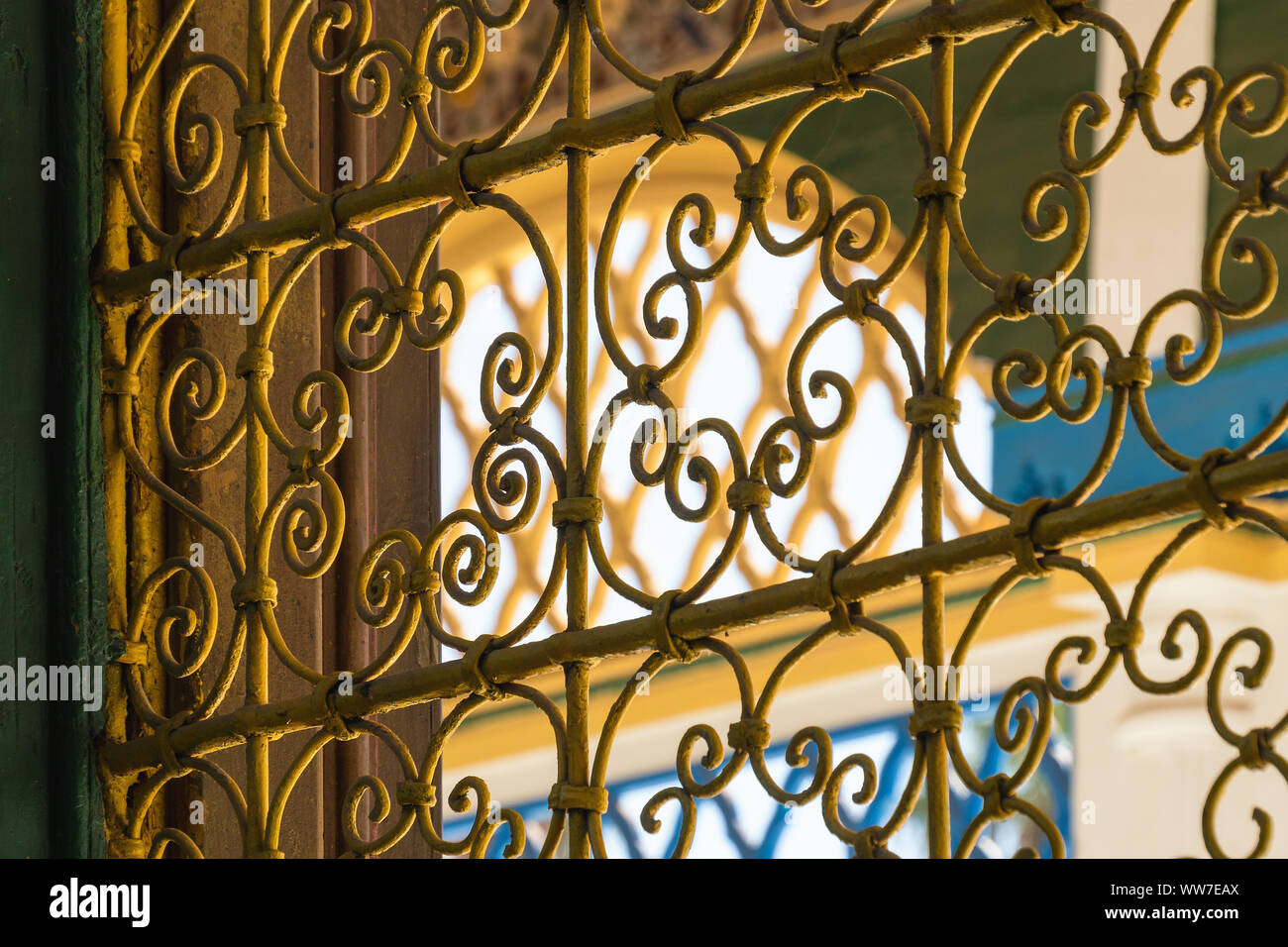 Il Marocco Marrakech, Palais de la Bahia, griglia, decorazione Foto Stock