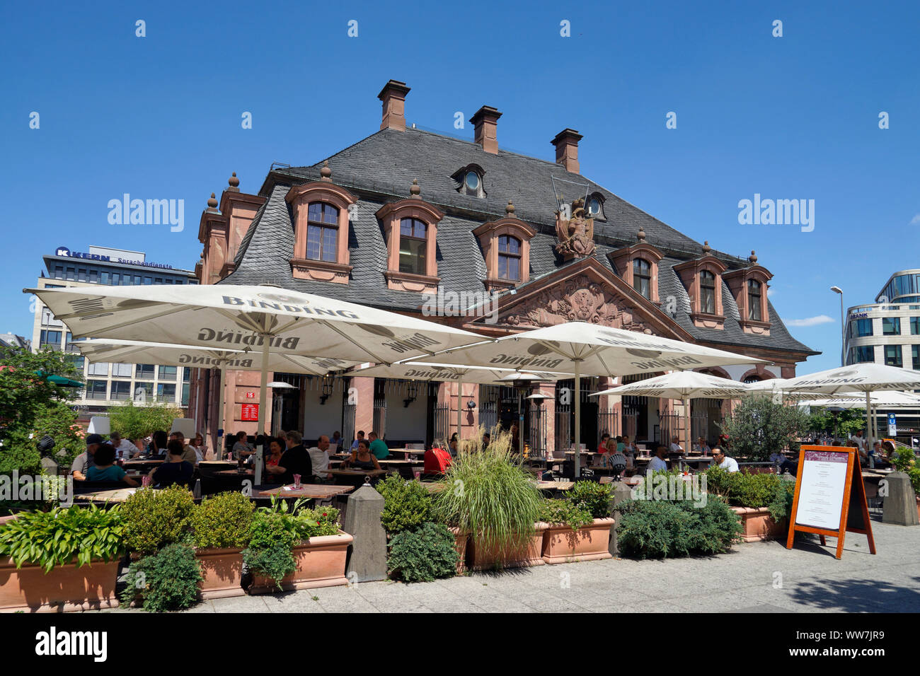 Germania, Hesse, di Francoforte sul Meno, centro città, Hauptwache, street cafÃ© Foto Stock
