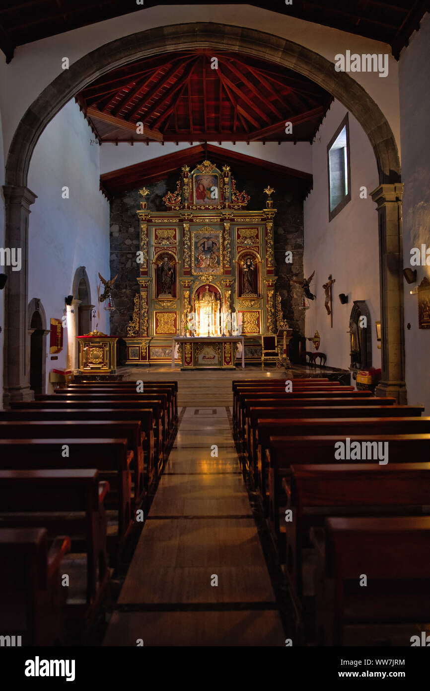 Santuario e il presbiterio, Convento Convento Betlemita, Vilaflor de Chasna, Tenerife, Isole Canarie, Spagna Foto Stock