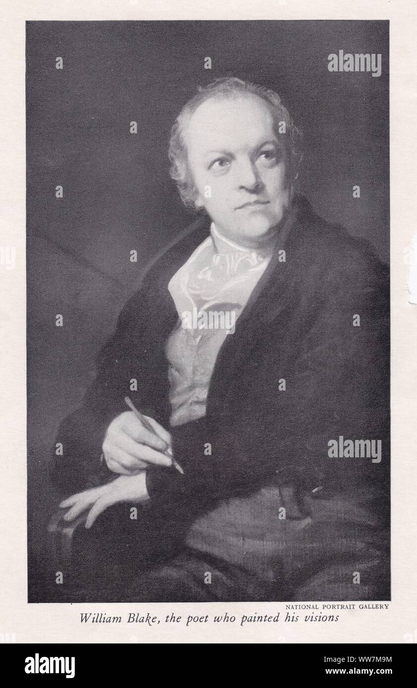 Prenota / piastra di stampa ' William Blake', il poeta che ha dipinto il suo visioni. Poeta inglese, pittore e incisore. 1757 - 1827. Foto Stock